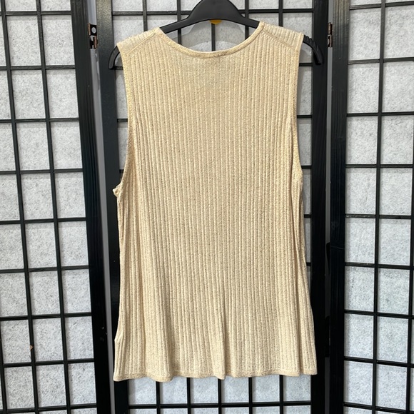 Nygård Sleeveless Top, Cream with Gold, SZ XL, 18-20 - Picture 6 of 9